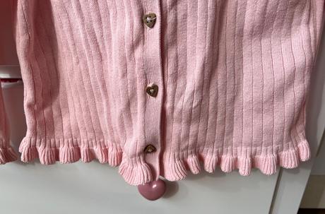 Bledoružový bavlnený sveter na gombíky, f&f, 98, f&f,98