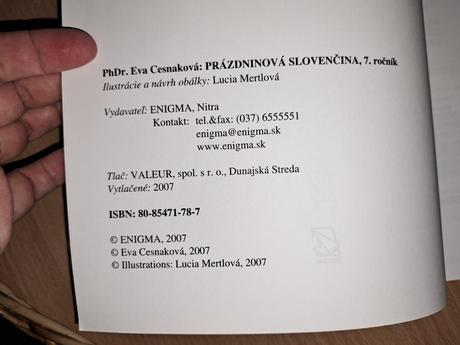 Prázdninová slovenčina 7. ročník, 