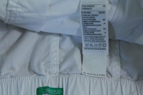 Benetton, biele tehu nohavice, jar/leto, benetton,xs