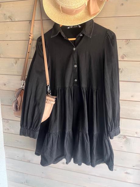 Zara denim šaty s volánmi, zara,l