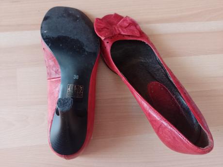 Kožené bordové lodičky v.38, 38