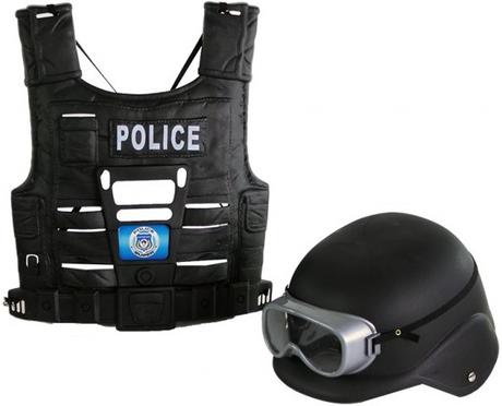 Policajná vesta a prilba, 