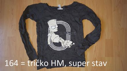 Tričko s dlhým rukávom, h&m,164