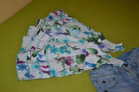 Nadherna tyrkysovo-modro-biela zn.letna bluzka 4-6, zara,110