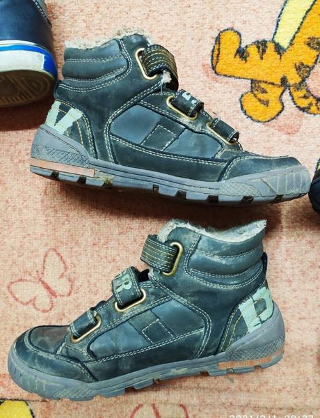 Zimné kožené zateplené topánky v.34 s kožušinkou,, deichmann,34