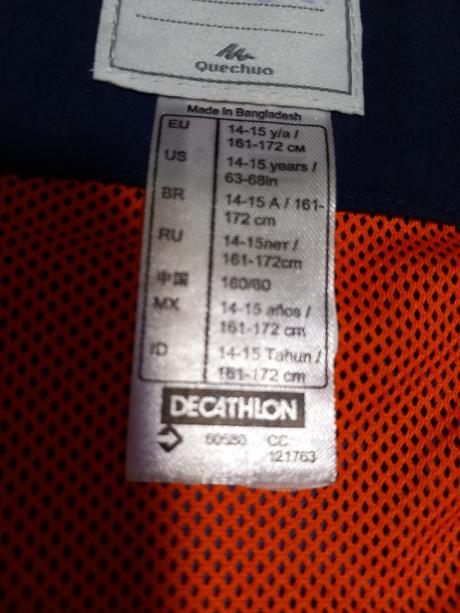 Prechodná outdoor bunda, decathlon,164
