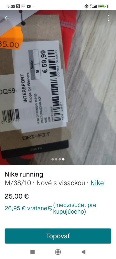Funkčné tričko nike, nike,l / m / s