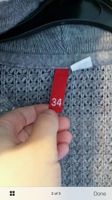 Svetrík sivy hm, 34