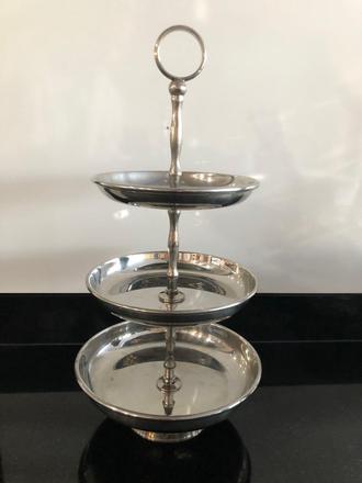 Strieborný stojan na cukrovinky etažér,