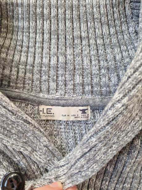 Mango sivý pánsky bavlnený sveter veľ. m, mango,m