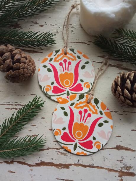 Vianočná dekorácia modrotlač kvietok, 