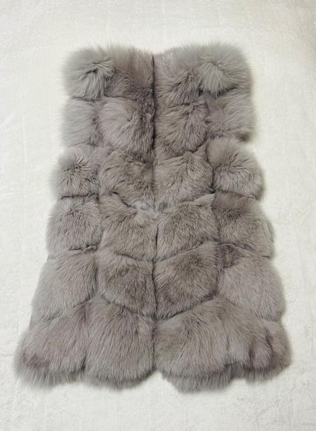 Sivá kožušinová vesta z pravej líšky, l / m