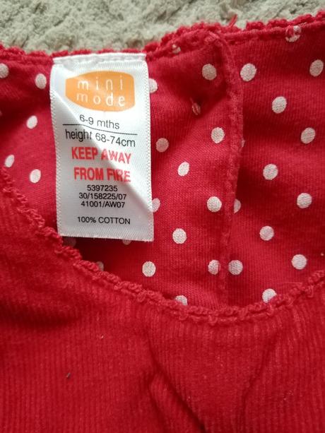 Červené vianocne saty vel. 74 (6-9mes.), mini mode,74