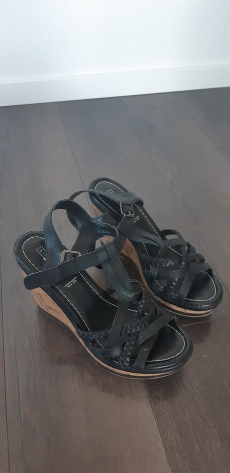 Kozene sandale na platforme, deichmann,39