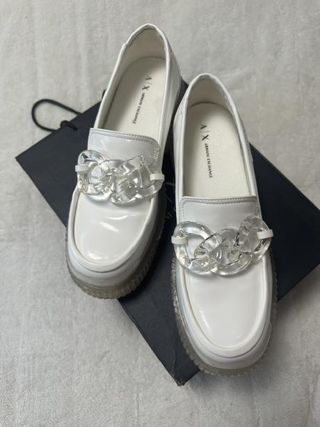 Biele lakované topánky zn armani exchange originál, armani,39