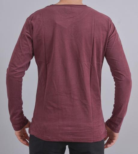 Pánske tričko s dlhým rukávom - bordové, l / m / xl