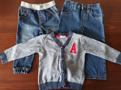 2 ks rifle + sveter pre chlapca č.80, 80