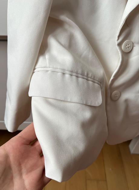 Biele detské unisex sako, 3 - 4 roky, 104