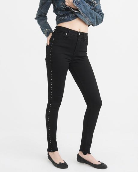 Vybijane  skinny s vysokym sedom a&f s/m, abercrombie&fitch,m / s