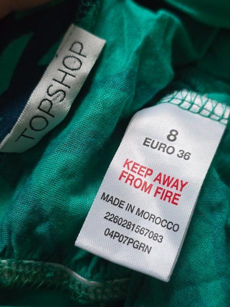 Zeleno-modrý vzorovaný top, topshop,s