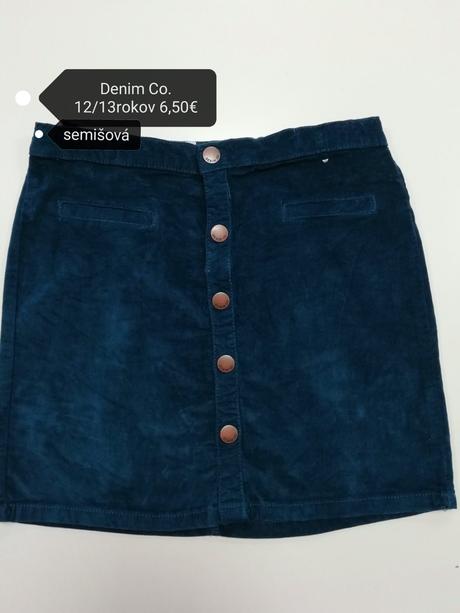 Tyrkysová semišová sukňa, denim co,158