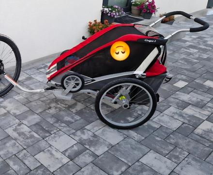 Cyklovozik thule chariot cougar 1 s miminkovnikom, 
