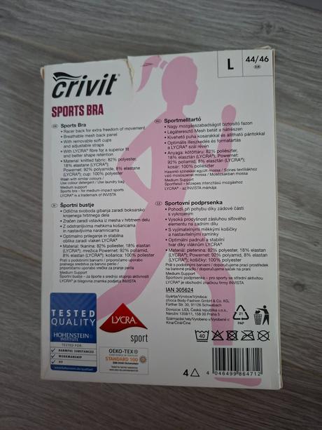 Športová podprsenka crivit sports bra veľ. l 44/46, crivit,l