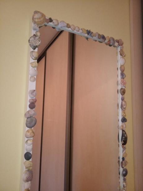 Handmade mušľové zrkadlo, 