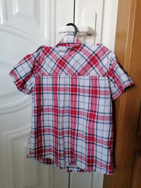 Chlapč. košeľa, červená, 140