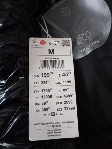 Zimná dievčenská bunda croop, m