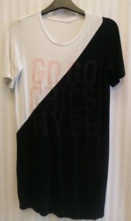 Dámsky čierno biely predĺžený top-šaty, ny, l/xl, xl