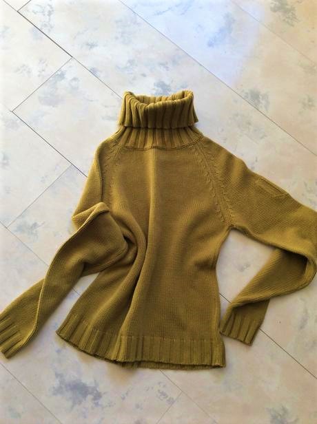 Horčicový bavlnený rolák, s