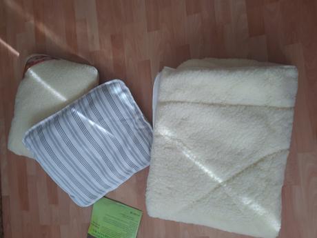 Paplón + 2vankúše z ovčej vlny, šírka (cm): 140,dĺžka (cm): 200