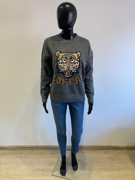 Dámsky sveter s flitrami (uni), l / m / s / xl