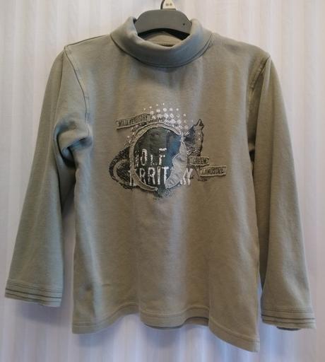 Zelený rolák s motívom, ycc, 128 cm, 128