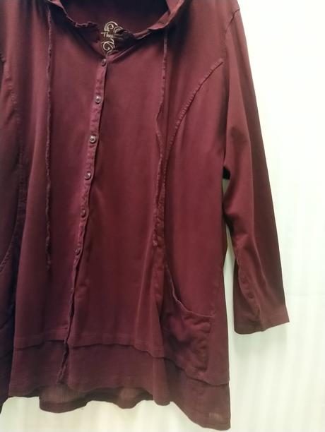 Dámska bordová predĺžená mikina, thea plus, xxxl, xxxl