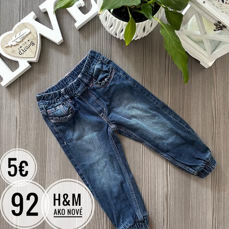 Džínsy, h&m,92