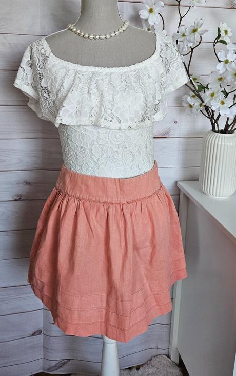 Pekná lososová sukňa, topshop,38