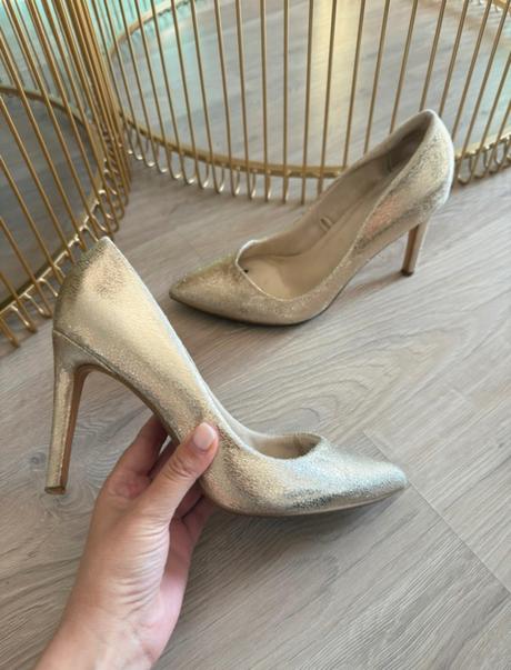 Štýlové zlate lodičky bershka, bershka,39