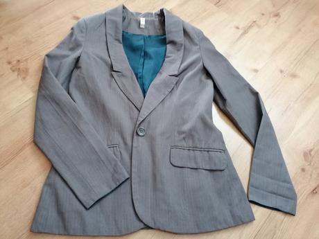 Sivé sako, denim,40