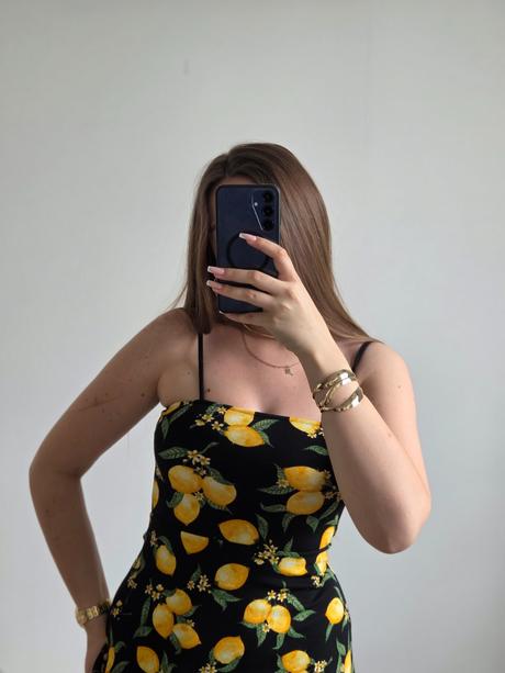 Letné šaty s citrónmi xs, h&m,xs