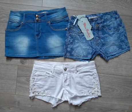 Biele sortky s perlickami, dromedar,l