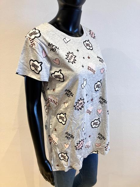 Dámske sivé tričko krátky rukáv s potlačou (l), l