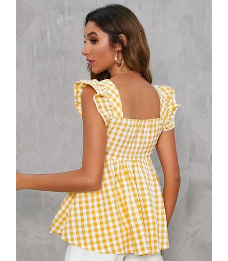 Top yellow gingham, l / m
