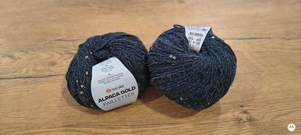 Yarnart alpaca gold paillettes - 9314 - tmavosivá, 