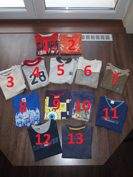 13x tričko s krátkym rukávom na 4-6 rokov, 116