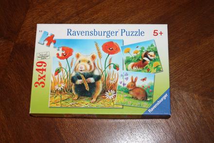 Puzzle zvieratka 3x49,