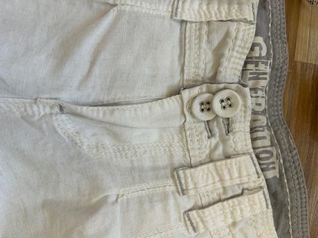 Biele ľanové nohavice, 158
