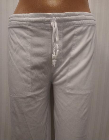 Dámske tenké biele bavlnené nohavice, m