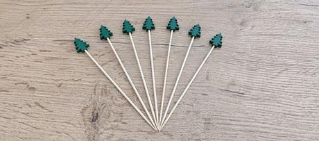 Drevený zápich - stromček zelený, 